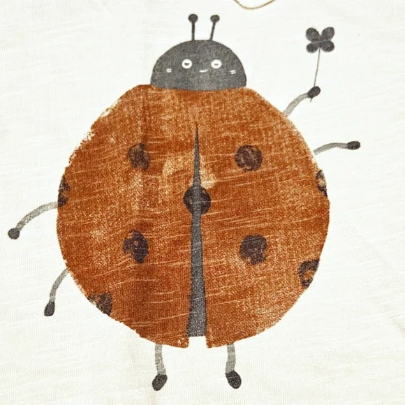 NWT Rylee + Cru Flutter Sleeve Ladybug Graphic Tank Top Shell, 10-12Y - Picture 2 of 4